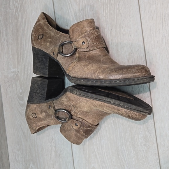 Born Women Ankle Leather Heels Boots shoes sz 8 - Picture 8 of 10